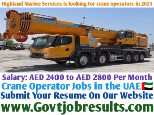Highland Marine Services is looking for crane operators in 2023