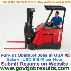 Forklift Operator Jobs in Zurn Elkay Water Soloutions 2023