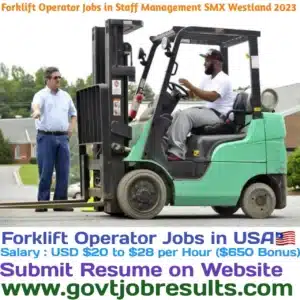 Forklift Operator Jobs in Staff Management SMX Westland 2023