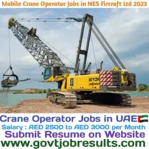 Mobile Crane Operator Jobs in NES Fircroft Ltd 2023