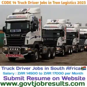 CODE 14 Truck Driver Jobs in Tron Logistics PTY LTD 2023