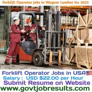 Forklift Operator Jobs in Wagner Lumber INC 2023