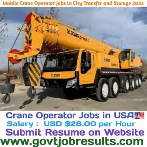 Mobile Crane Operator Jobs in City Transfer and Storage 2023