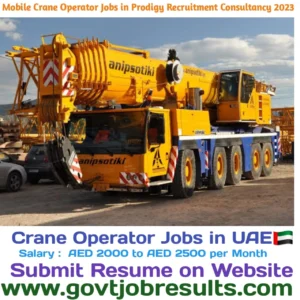 Mobile Crane Operator Jobs in Prodigy Recruitment Consultancy 2023