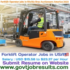 Forklift Operator jobs in Ritchie Bros Auctioneers America 2023