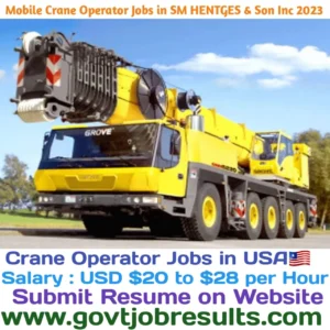 Mobile Crane Operator Jobs in SM HENTGES And Sons INC 2023