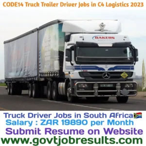 CODE 14 Truck Trailer Driver Jobs in C4 Logistics 2023