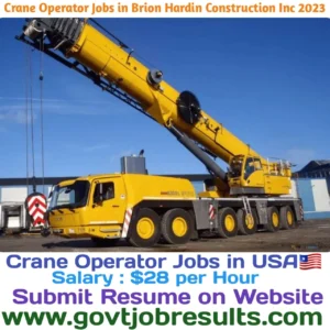 Mobile Crane Operator Jobs in Brion Hardin Construction Inc 2023
