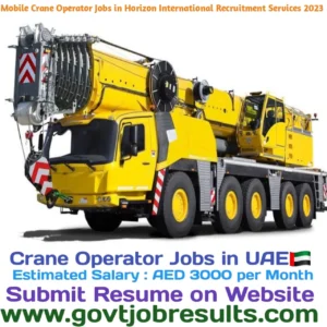 Mobile Crane Operator is Horizon International Recruitment Services 2023