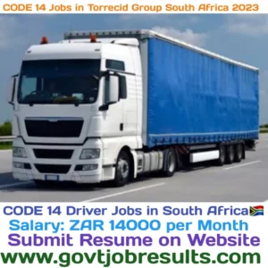 Code 14 jobs in Torrecid Group South Africa 2023