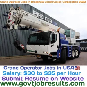 Crane Operator Jobs in Bradshaw Construction Corporation 2023