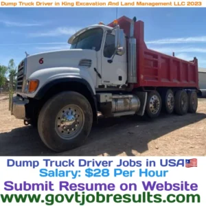 Dump Truck Driver in King Excavation And Land Management LLC 2023