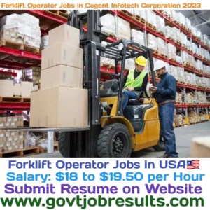Forklift Operator Jobs in Cogent Infotech Corporation 2023