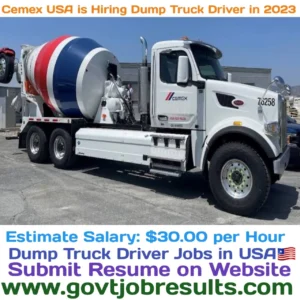Cemex USA is hiring Dump Truck Driver in 2023