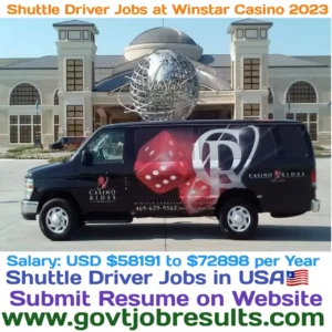 Shuttle Driver jobs at Winstar Casino 2023