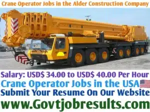Crane Operator Jobs in the Alder Construction Company