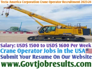 Tecta America Crane Operator Recruitment 2023-24