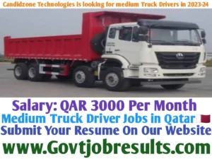 Candidzone Technologies is looking for medium truck drivers in 2023-24