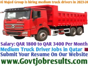 Al Majed Group is hiring medium truck drivers for 2023-24