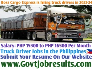Boss Cargo Express is hiring truck drivers in 2023-24