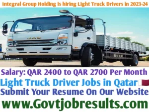 Integral Group Holding is hiring light truck drivers in 2023-24