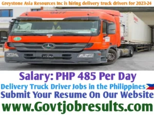 Greystone Asia Resources Inc is hiring delivery truck drivers for 2023-24