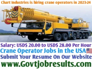 Chart Industries is hiring crane operators in 2023-24