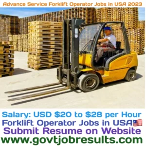 Advance Services forklift Operator Jobs in USA 2023
