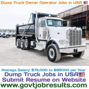 Dump truck Owner Operator Jobs in USA 2023
