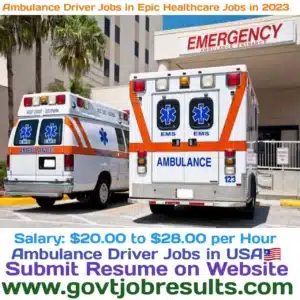 Ambulance Driver jobs in EPIC Healthcare jobs in 2023