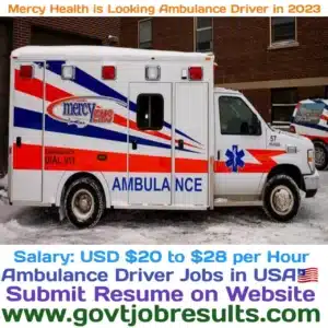 Mercy Health is looking Ambulance Driver in 2023