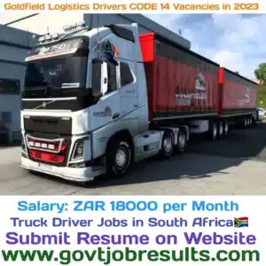Goldfield Logistics Drivers CODE 14 vacancies 2023