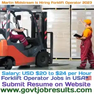 Martin Midstream is hiring forklift Operator in 2023