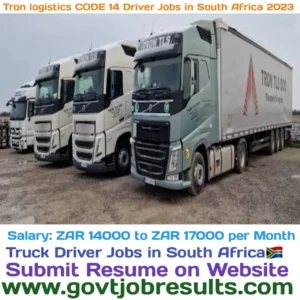 Tron Logistics CODE 14 jobs in South Africa 2023