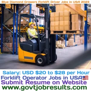 Blue Diamond Growers Forklift Driver Jobs in USA 2023