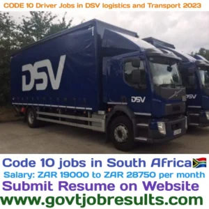 CODE 10 Driver Jobs in DSV logistics and transport 2023