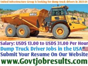 United Infrastructure Group is looking for dump truck drivers in 2023-24