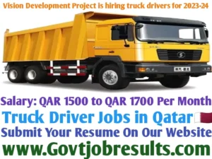 Vision Development Project is hiring truck drivers for 2023-24