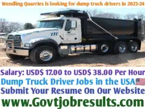 Wendling Quarries is looking for dump truck drivers in 2023-24