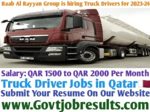 Baab Al Rayyan Group is hiring truck drivers for 2023-24