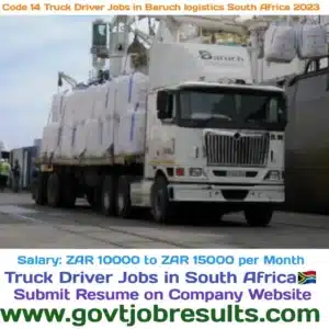 CODE 14 Driver jobs in Baruch Logistics South Africa 2023