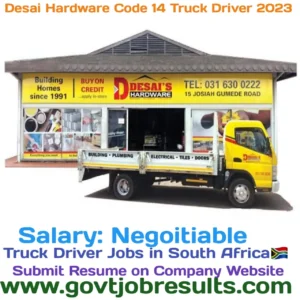 Desai Hardware CODE 14 Truck Driver 