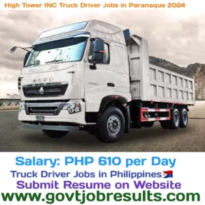 High Tower Inc Truck Driver Jobs in Paranaque 2024