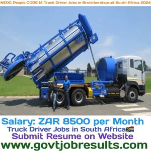 NEOC People CODE 14 Truck Driver Jobs in Bronkhorstspruit South Africa 2024