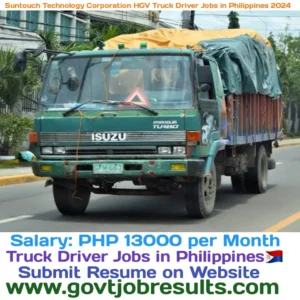 Suntouch Technology Corporation HGV Truck Driver Jobs in Philippines 2024