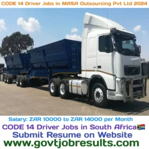 CODE 14 Driver Jobs in MASA Outsourcing Pvt Ltd 2024