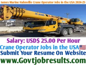 James Marine Hahnville Crane Operator Jobs in the USA 2024-25