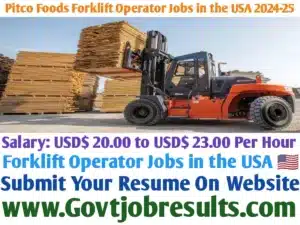 Pitco Foods Forklift Operator Jobs in the USA 2023