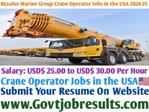 Resolve Marine Group Crane Operator Jobs in the USA 2024-25