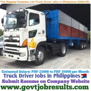 The Rigging Company ltd Truck Driver jobs in Philippines 2024-25
